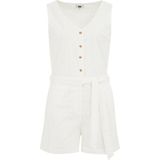 WE Fashion - Dames Playsuit - Wit - Katoen - Regular Fit