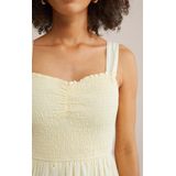 Midi-Jurk - Regular Fit - Hartvormige Halslijn - Geborduurde Details