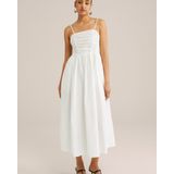 WE Fashion - Jurk - Wit - 3/4 Lengte - Mouwloos - Effen