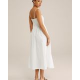 WE Fashion - Jurk - Wit - 3/4 Lengte - Mouwloos - Effen