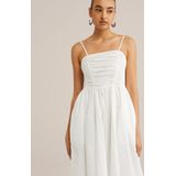 WE Fashion - Jurk - Wit - 3/4 Lengte - Mouwloos - Effen