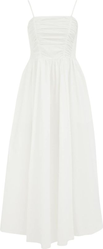 WE Fashion - Jurk - Wit - 3/4 Lengte - Mouwloos - Effen