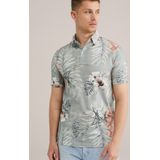 WE Fashion - Heren Polo - Slim Fit - IJsblauw - Katoen