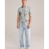 WE Fashion - Heren Polo - Slim Fit - IJsblauw - Katoen