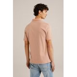 WE Fashion - Heren Slim Fit Polo - Zalmroze - Katoen