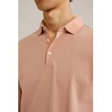 WE Fashion - Heren Slim Fit Polo - Zalmroze - Katoen