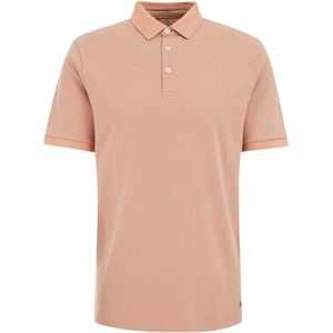 WE Fashion - Heren Slim Fit Polo - Zalmroze - Katoen