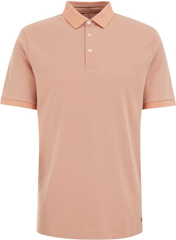 WE Fashion - Heren Slim Fit Polo - Zalmroze - Katoen