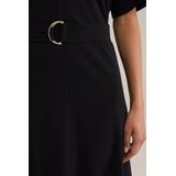 WE Fashion - Dames Jurk - Zwart - Regular Fit - Ceintuur