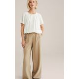 WE Fashion - Blouseshirt - Offwhite - Losse Pasvorm - Kwartmouw