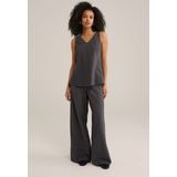 WE Fashion - Dames Singlet - Donkergrijs - Regular Fit - Viscose