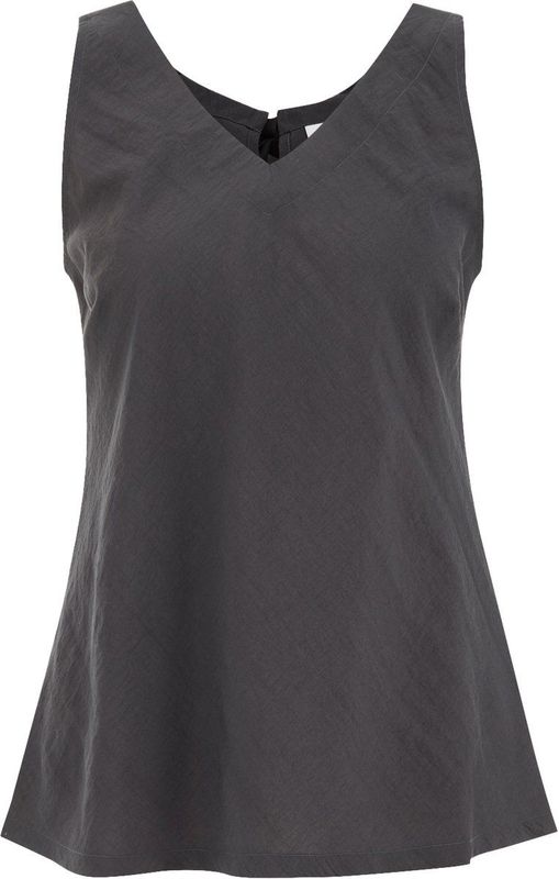 WE Fashion - Dames Singlet - Donkergrijs - Regular Fit - Viscose
