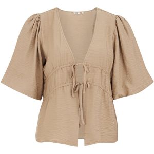 Blouse - Effen - Viscose - Normale Pasvorm - Halve Mouw