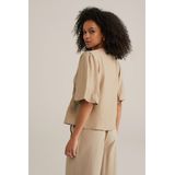 Blouse - Wijde Blouse - Effen - Viscose - Halve Mouw