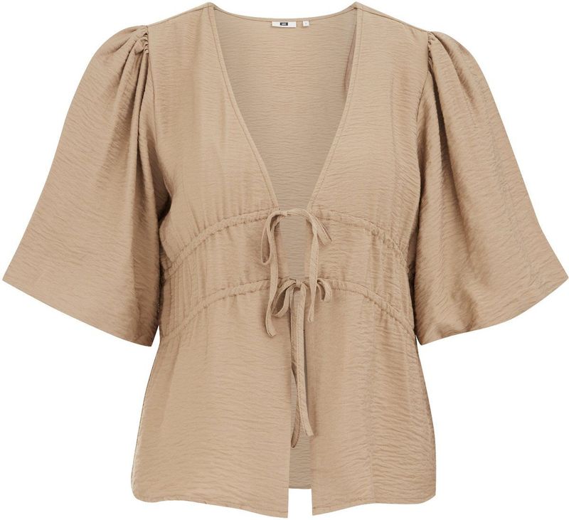 Blouse - Wijde Blouse - Effen - Viscose - Halve Mouw