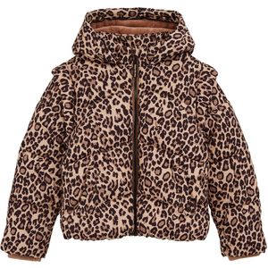 WE Fashion - Meisjes Jas met Capuchon - Lichtbruin - Regular Fit