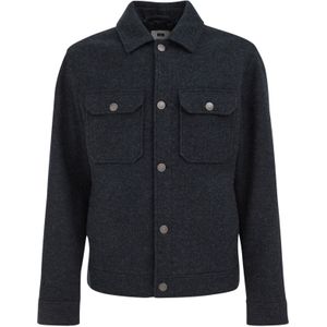 WE Fashion - Overshirt - Donkerblauw - Regular Fit - Lange Mouwen