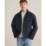 WE Fashion - Overshirt - Donkerblauw - Regular Fit - Lange Mouwen