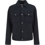 WE Fashion - Overshirt - Donkerblauw - Regular Fit - Lange Mouwen