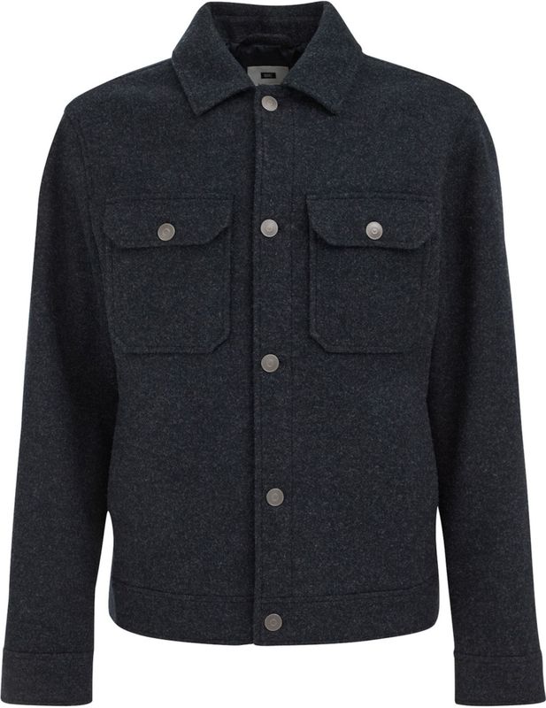 WE Fashion - Overshirt - Donkerblauw - Regular Fit - Lange Mouwen