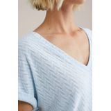 WE Fashion - T-shirt - Regular Fit - Met Opengewerkt Dessin