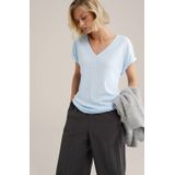 WE Fashion - T-shirt - Regular Fit - Met Opengewerkt Dessin