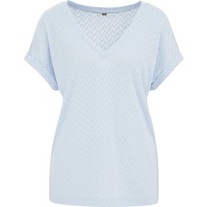 WE Fashion - T-shirt - Regular Fit - Met Opengewerkt Dessin