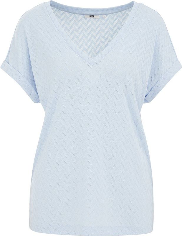 WE Fashion - T-shirt - Regular Fit - Met Opengewerkt Dessin