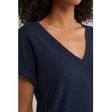 WE Fashion - Dames T-shirt - Marineblauw - Regular Fit