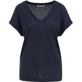 WE Fashion - Dames T-shirt - Marineblauw - Regular Fit