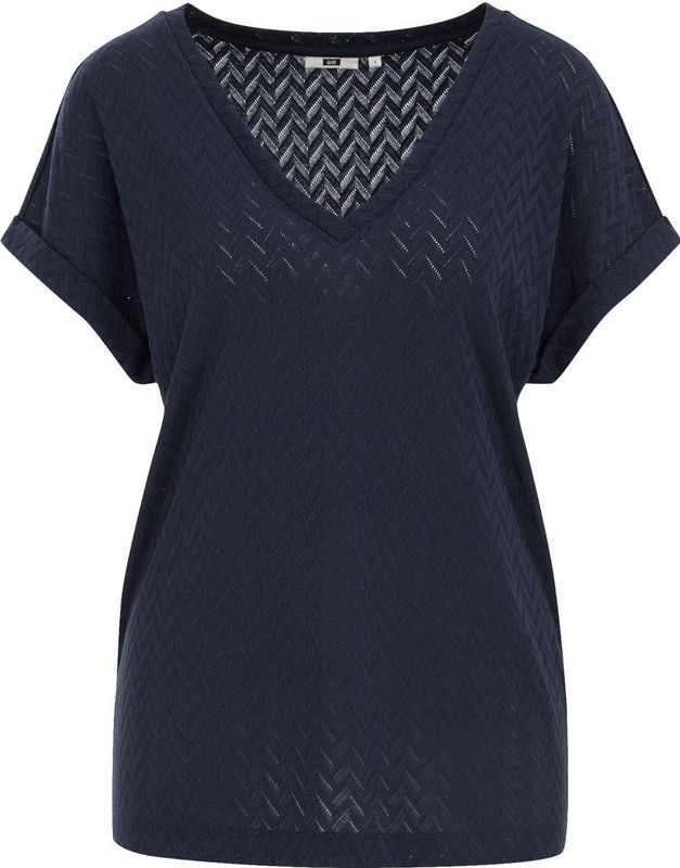 WE Fashion - Dames T-shirt - Marineblauw - Regular Fit