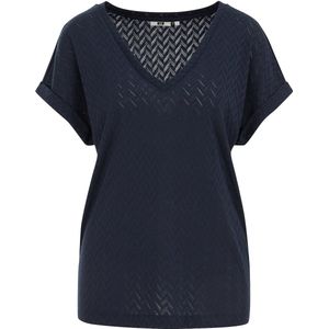 WE Fashion - Dames T-shirt - Marineblauw - Regular Fit
