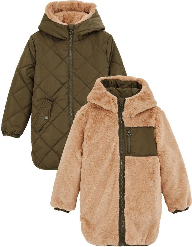 WE Fashion - Reversible Jas - Khaki - Meisjes - Regular Fit