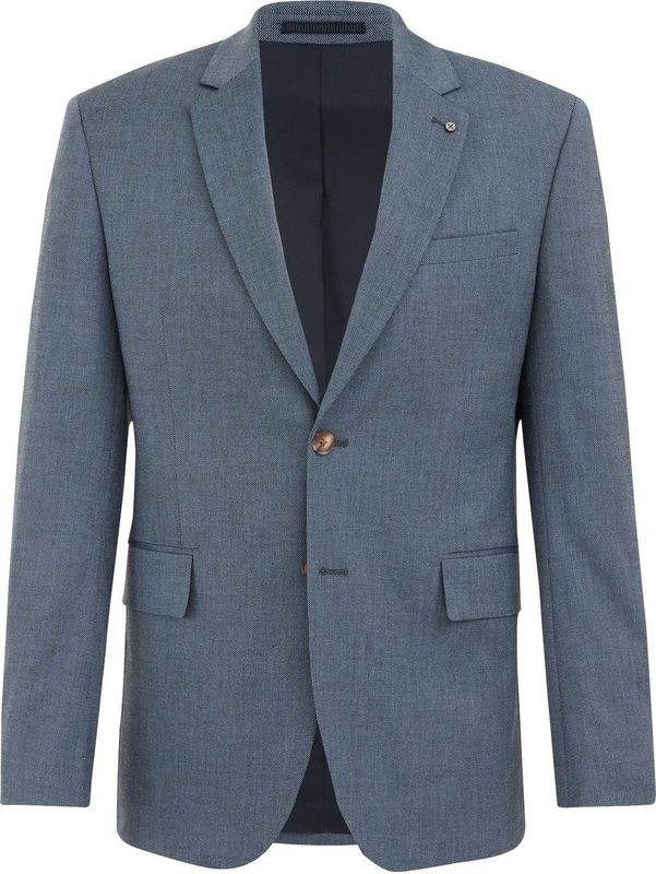 WE Fashion - Heren Blazer - Slim Fit - Marineblauw - Knoopsluiting - V-hals