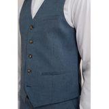 WE Fashion - Slim Fit Gilet - Marineblauw - V-hals - Verstelbare Achterkant