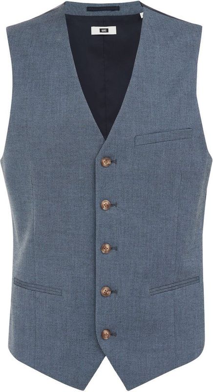 WE Fashion - Slim Fit Gilet - Marineblauw - V-hals - Verstelbare Achterkant