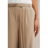 WE Fashion - Bandplooibroek - Lichtbruin - Viscose - Regular Fit - Mid Waist