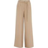 WE Fashion - Bandplooibroek - Lichtbruin - Viscose - Regular Fit - Mid Waist
