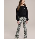 WE Fashion Broek  zwart / wit