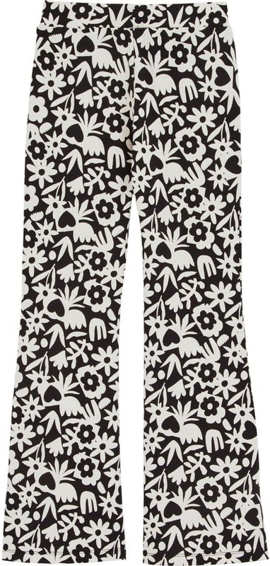 WE Fashion Broek  zwart / wit