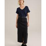 WE Fashion - Gebreide Trui - Biologisch Katoen - V-hals - Korte Mouwen