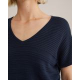 WE Fashion - Gebreide Trui - Biologisch Katoen - V-hals - Korte Mouwen