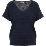 WE Fashion - Gebreide Trui - Biologisch Katoen - V-hals - Korte Mouwen