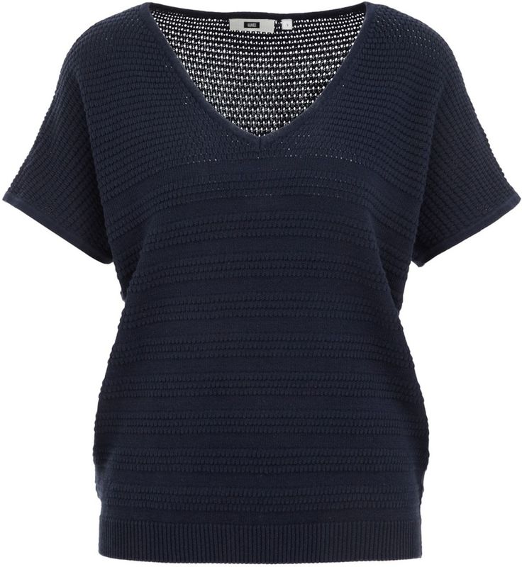 WE Fashion - Gebreide Trui - Biologisch Katoen - V-hals - Korte Mouwen