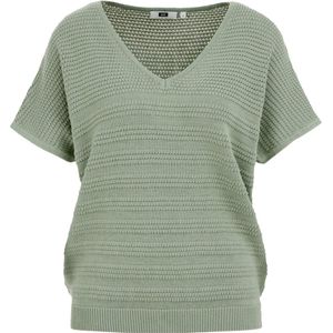 WE Fashion top lichtkaki grof gebreid