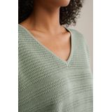 WE Fashion top lichtkaki grof gebreid