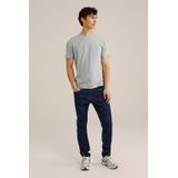 WE Fashion - Slim Fit T-shirt - Lichtgrijs - Katoen