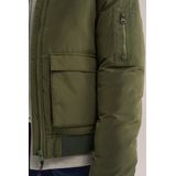 Blue Ridge - Jongens gewatteerde bomber jas - Legergroen - Met Capuchon