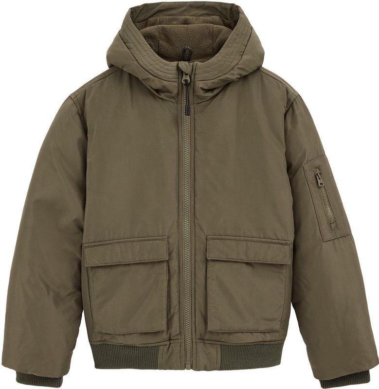 Blue Ridge - Jongens gewatteerde bomber jas - Legergroen - Met Capuchon