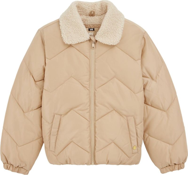 WE Fashion - Gewatteerde Jas - Voor Meisjes - Regular Fit - Zachte Fleece Binnenkant